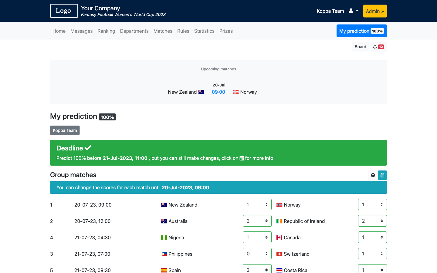 Fantasy Football Women's EURO 2025 Demo - EURO 2024